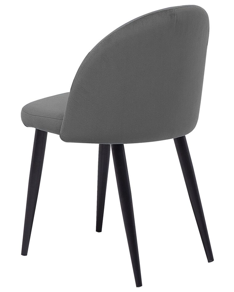 Set of 2 Velvet Dining Chairs Grey VISALIA Beliani.co.uk