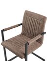 Sada 2 jedálenských stoličiek z umelej kože hnedá BRANDOL_790033