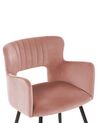 Lot de 2 chaises de salle à manger en velours rose pastel SANILAC_847082