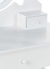 Toaletka 3 szuflady owalne lustro ze stołkiem biała ASTRE_830257