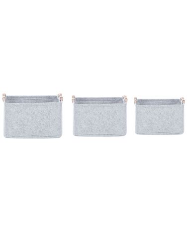 Conjunto de 3 cestas de fieltro gris claro BAYSAI