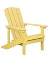 Krzesło ogrodowe z podnóżkiem żółte ADIRONDACK_809664