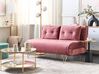 Sofa welurowa rozkładana 2-osobowa różowa VESTFOLD_851139