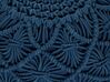 Puff i blå makramefletting ⌀ 50 cm BERKANE_830779