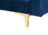 Left Hand Velvet Corner Sofa with Ottoman Navy Blue ABERDEEN_737936