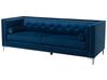 3-Sitzer Sofa Samtstoff marineblau AVALDSENES_751782