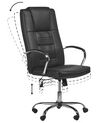 Fotel biurowy regulowany z funkcją masażu ekoskóra czarny GRANDEUR_816267