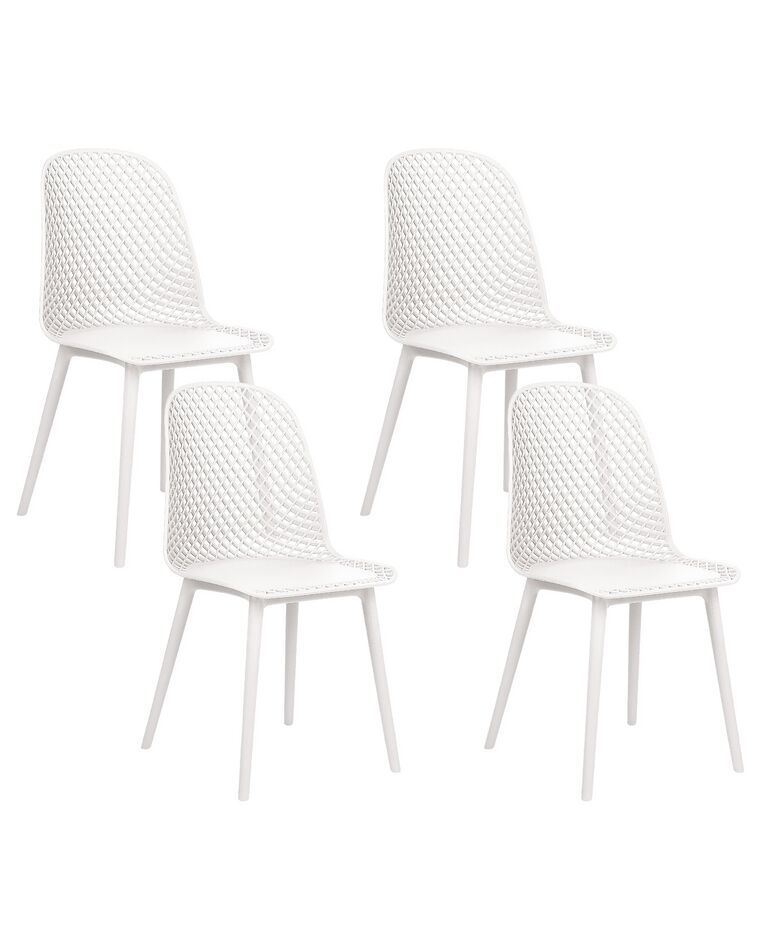 Conjunto de 4 sillas comedor blancas EMORY_876544