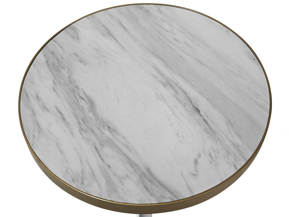 Side Table White Marble Effect with Gold RAMONA Beliani.at