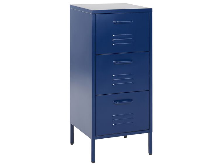3 Drawer Metal Storage Cabinet Navy Blue WOSTOK_826194