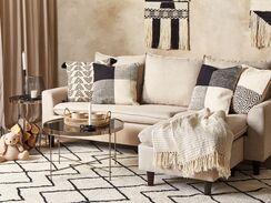 Koristetyyny puuvilla musta/beige 45 x 45 cm 2 kpl LAELIA