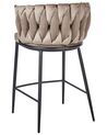 Set of 2 Velvet Bar Chairs Taupe MILAN_914387