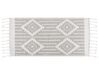 Outdoor Teppich grau / weiß 80 x 150 cm orientalisches Muster Kurzflor TABIAT_852856