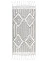 Outdoor Teppich grau / weiß 80 x 150 cm orientalisches Muster Kurzflor TABIAT_852856