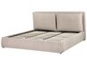 Zamatová posteľ s úložným priestorom 180 x 200 cm béžová BAJONNA_871328