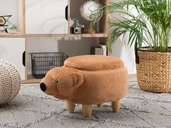 Eläinjakkara kangas säilytystila kullanruskea 69 x 30 cm BEAR Eläinjakkara kangas säilytystila kullanruskea 69 x 30 cm BEAR