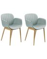 Conjunto de 2 sillas verde menta/madera clara ALICE_868339