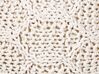 Pufe em macramé de algodão creme ⌀ 50 cm TRIMAN_885761