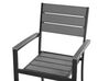 Table 4 chaises en aluminium gris PRATO_741557