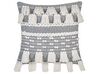 Set of 2 Cotton Cushions with Tassels 45 x 45 cm White and Grey BRAHEA_843253