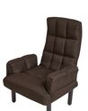 Linen Recliner Chair with Ottoman Brown OLAND_902013
