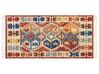 Kelim Teppich Wolle mehrfarbig 80 x 150 cm abstraktes Muster Kurzflor VANASHEN_858520