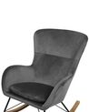 Cadeira de baloiço em veludo cinzento escuro ELLAN_745372