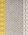 Teppich Wolle grau / gelb 160 x 220 cm Streifenmuster Kurzflor AKKAYA_750894