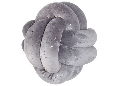 Knot Cushion with Glitter 20 x 20 cm Grey MALNI