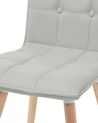 	Conjunto de 2 sillas de comedor de poliéster gris claro/madera clara BROOKLYN_743942
