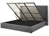 Lit ottoman Velours ROUEN 160 x 200 cm Gris foncé Lit ottoman Velours ROUEN 160 x 200 cm Gris foncé