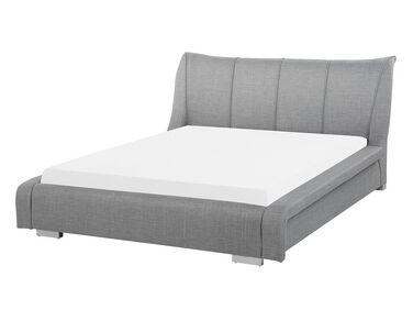 Sivá čalúnená posteľ 140 x 200 cm NANTES