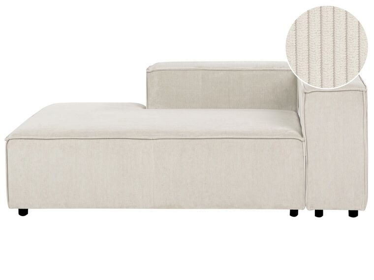 Right Hand Jumbo Cord Chaise Lounge Off-White APRICA_907550