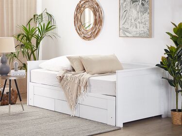 Wooden EU Single to Super King Size Daybed with Storage White CAHORS