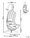 Cadeira suspensa em rattan cinzento com suporte PINETO_764797