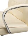Faux Leather Heated Massage Chair Beige GRANDEUR_816095
