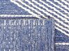 Teppich Wolle beige / blau 200 x 200 cm geometrisches Muster Kurzflor DATCA_831015