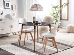 Ruokapöytä musta/vaalea puu 80 x 80 cm BUSTO