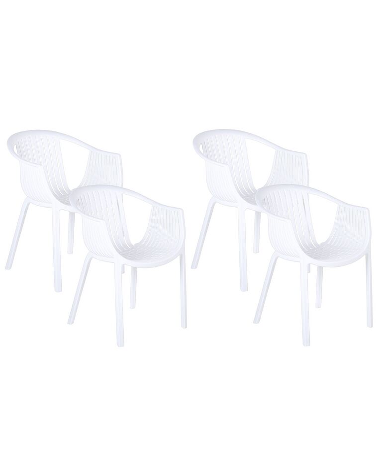 Sada 4 záhradných stoličiek biela NAPOLI_848067