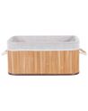 Conjunto de 5 cestas de madera de bambú clara/blanco TALPE_849940