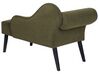 Left Hand Fabric Chaise Lounge Olive Green BIARRITZ_898047