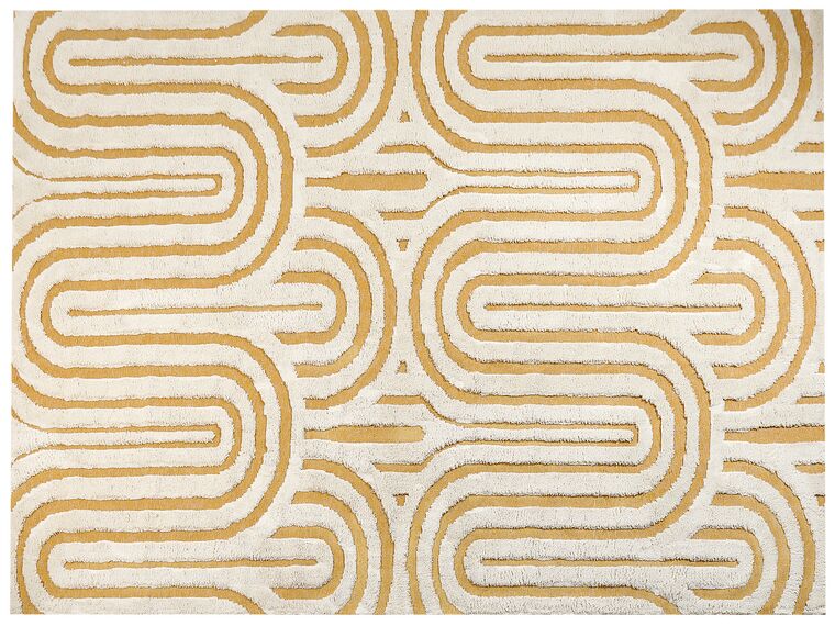 Bavlnený koberec 300 x 400 cm krémová biela a žltá PERAI_884363
