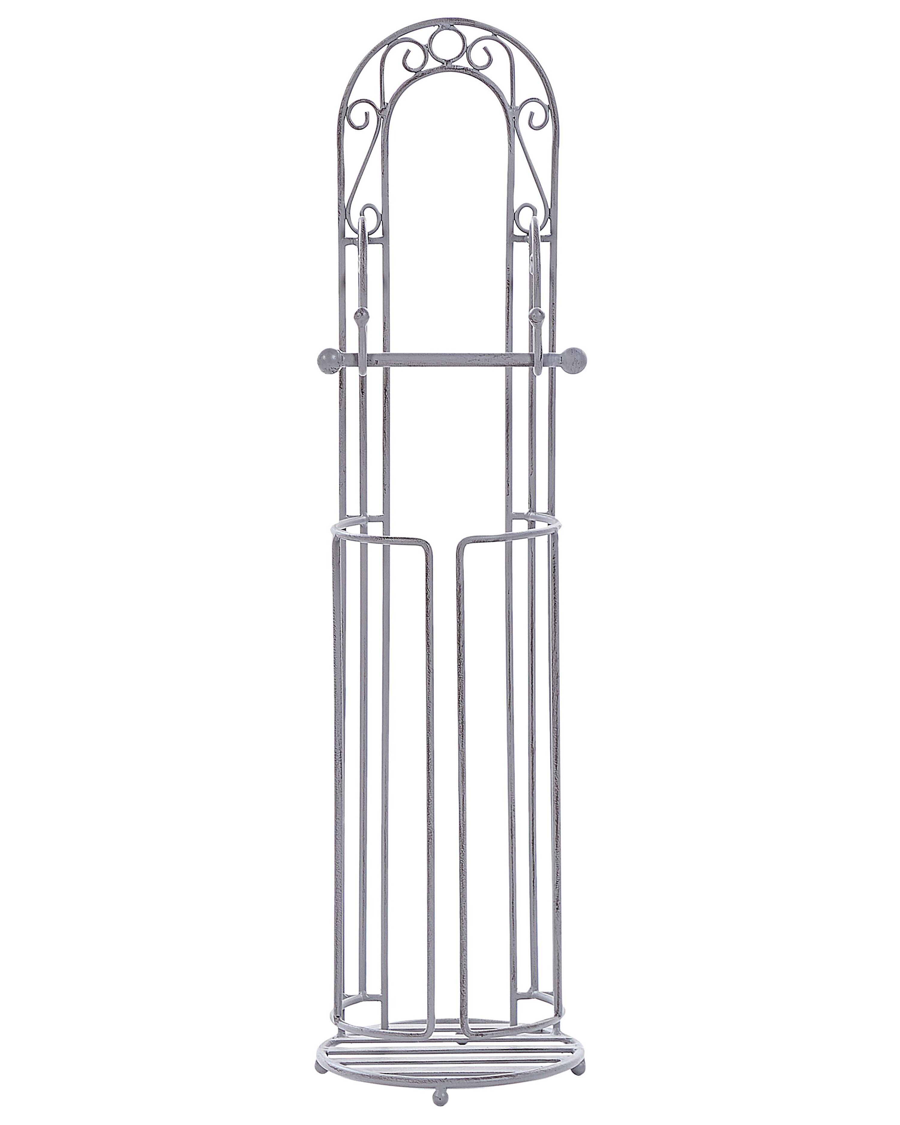 Freestanding Metal Toilet Paper Holder Grey TEMUCO Beliani.co.uk