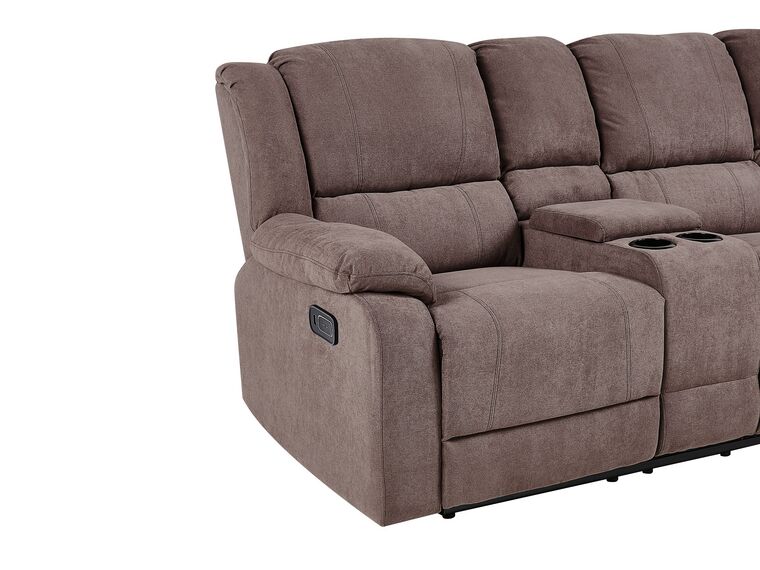 Corner Fabric Electric Recliner Sofa with USB Port Beige ROKKE Beliani.es