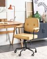Faux Leather Desk Chair Yellow PAWNEE_851777