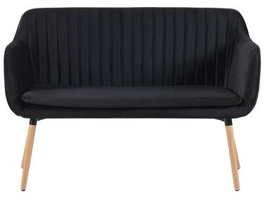 2 Seater Velvet Kitchen Sofa Black TABY