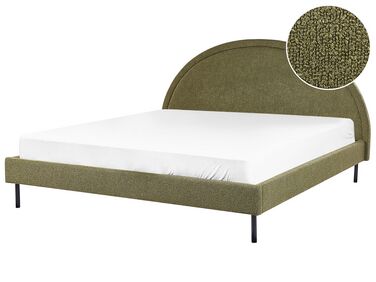 Łóżko boucle 180 x 200 cm zielone MARGUT