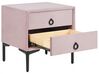 Nattduksbord med 2 lådor sammet rosa SEZANNE_892515