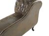Right Hand Chaise Lounge Faux Suede Brown NIMES_697507