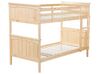 Poschodová posteľ s úložným priestorom 90 x 200 cm svetlé drevo ALBON_883454